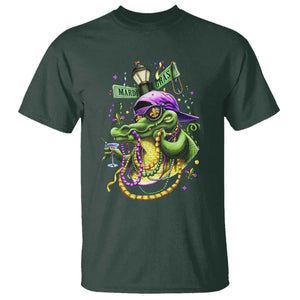 Mardi Gras Alligator Costume T Shirt Mardigator Crocodile Carnival New Orleans Louisiana TS10 Dark Forest Green Print Your Wear