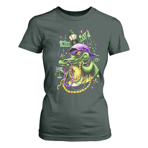 Mardi Gras Alligator Costume T Shirt For Women Mardigator Crocodile Carnival New Orleans Louisiana TS10 Dark Forest Green Print Your Wear