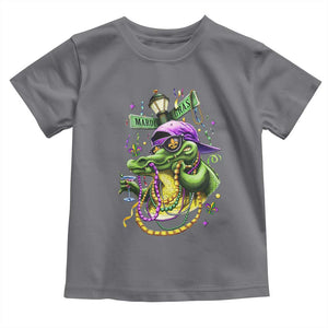 Mardi Gras Alligator Costume Toddler T Shirt Mardigator Crocodile Carnival New Orleans Louisiana TS10 Charcoal Print Your Wear