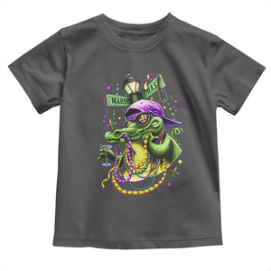 Mardi Gras Alligator Costume Toddler T Shirt Mardigator Crocodile Carnival New Orleans Louisiana TS10 Dark Heather Print Your Wear
