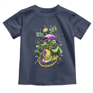 Mardi Gras Alligator Costume Toddler T Shirt Mardigator Crocodile Carnival New Orleans Louisiana TS10 Navy Print Your Wear