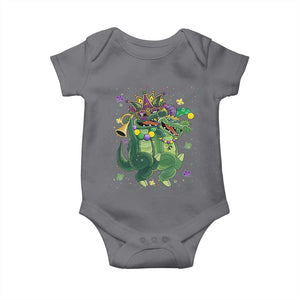 Happy Mardi Gras Alligator Baby Onesie Mardigator Crocodile Dancing New Orleans Louisiana TS10 Charcoal Print Your Wear