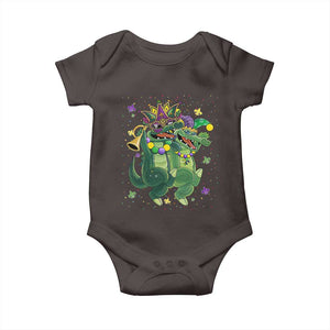 Happy Mardi Gras Alligator Baby Onesie Mardigator Crocodile Dancing New Orleans Louisiana TS10 Dark Chocolate Print Your Wear