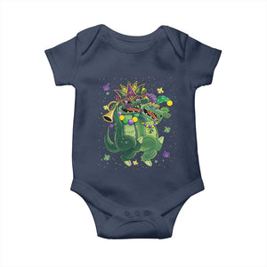 Happy Mardi Gras Alligator Baby Onesie Mardigator Crocodile Dancing New Orleans Louisiana TS10 Navy Print Your Wear