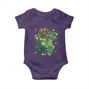 Happy Mardi Gras Alligator Baby Onesie Mardigator Crocodile Dancing New Orleans Louisiana TS10 Purple Print Your Wear