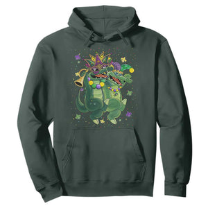 Happy Mardi Gras Alligator Hoodie Mardigator Crocodile Dancing New Orleans Louisiana TS10 Dark Forest Green Print Your Wear