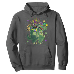 Happy Mardi Gras Alligator Hoodie Mardigator Crocodile Dancing New Orleans Louisiana TS10 Dark Heather Print Your Wear