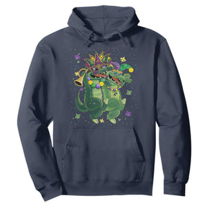 Happy Mardi Gras Alligator Hoodie Mardigator Crocodile Dancing New Orleans Louisiana TS10 Navy Print Your Wear