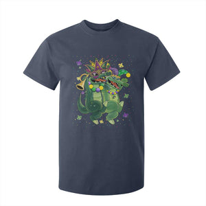 Happy Mardi Gras Alligator T Shirt For Kid Mardigator Crocodile Dancing New Orleans Louisiana TS10 Navy Print Your Wear