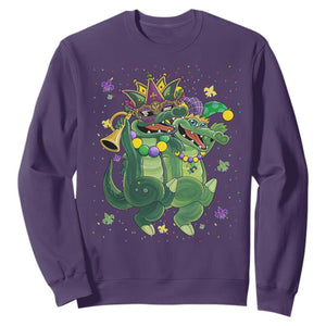 Happy Mardi Gras Alligator Sweatshirt Mardigator Crocodile Dancing New Orleans Louisiana TS10 Purple Print Your Wear