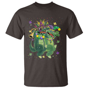 Happy Mardi Gras Alligator T Shirt Mardigator Crocodile Dancing New Orleans Louisiana TS10 Dark Chocolate Print Your Wear
