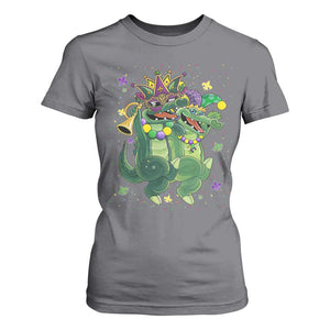 Happy Mardi Gras Alligator T Shirt For Women Mardigator Crocodile Dancing New Orleans Louisiana TS10 Charcoal Print Your Wear