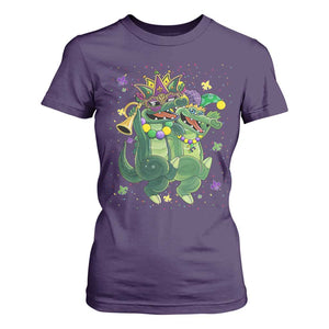 Happy Mardi Gras Alligator T Shirt For Women Mardigator Crocodile Dancing New Orleans Louisiana TS10 Purple Print Your Wear
