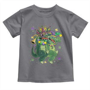 Happy Mardi Gras Alligator Toddler T Shirt Mardigator Crocodile Dancing New Orleans Louisiana TS10 Charcoal Print Your Wear