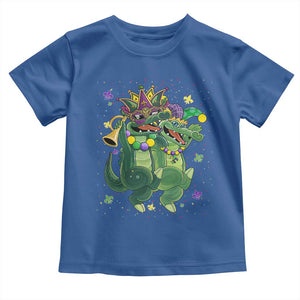 Happy Mardi Gras Alligator Toddler T Shirt Mardigator Crocodile Dancing New Orleans Louisiana TS10 Royal Blue Print Your Wear
