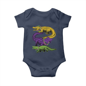 Aligator Crocodiles Louisiana Mardi Gras Baby Onesie TS10 Navy Print Your Wear