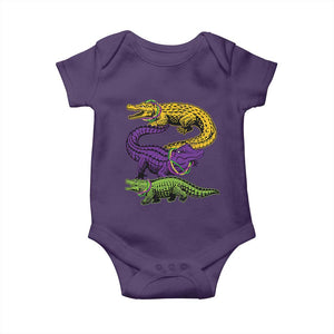 Aligator Crocodiles Louisiana Mardi Gras Baby Onesie TS10 Purple Print Your Wear