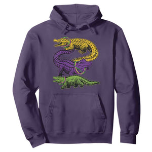 Aligator Crocodiles Louisiana Mardi Gras Hoodie TS10 Purple Print Your Wear