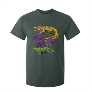 Aligator Crocodiles Louisiana Mardi Gras T Shirt For Kid TS10 Dark Forest Green Print Your Wear