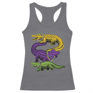 Aligator Crocodiles Louisiana Mardi Gras Racerback Tank Top TS10 Charcoal Print Your Wear