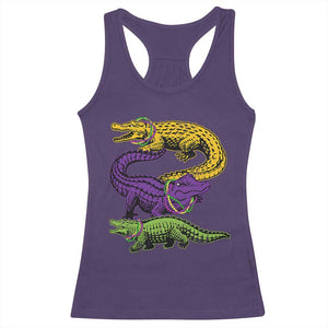 Aligator Crocodiles Louisiana Mardi Gras Racerback Tank Top TS10 Purple Print Your Wear