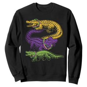 Aligator Crocodiles Louisiana Mardi Gras Sweatshirt TS10 Black Print Your Wear