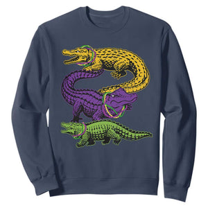 Aligator Crocodiles Louisiana Mardi Gras Sweatshirt TS10 Navy Print Your Wear