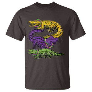 Aligator Crocodiles Louisiana Mardi Gras T Shirt TS10 Dark Chocolate Print Your Wear