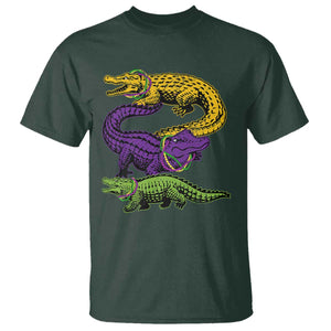 Aligator Crocodiles Louisiana Mardi Gras T Shirt TS10 Dark Forest Green Print Your Wear