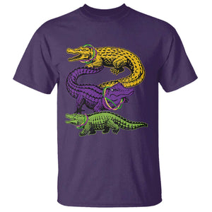 Aligator Crocodiles Louisiana Mardi Gras T Shirt TS10 Purple Print Your Wear