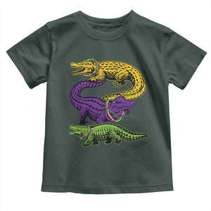 Aligator Crocodiles Louisiana Mardi Gras Toddler T Shirt TS10 Dark Forest Green Print Your Wear