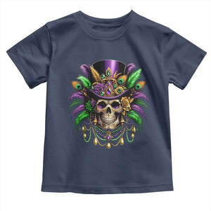 Mardi Gras Sugar Skull Toddler T Shirt Fat Tuesday TS10 Navy Print Your Wear