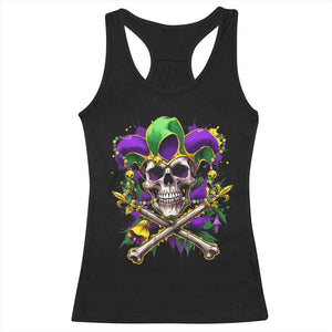 Mardi Gras Jester Skull Racerback Tank Top New Orleans Skeleton Beads TS10 Black Print Your Wear