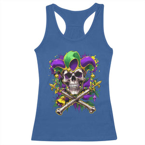 Mardi Gras Jester Skull Racerback Tank Top New Orleans Skeleton Beads TS10 Royal Blue Print Your Wear