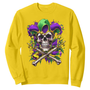 Mardi Gras Jester Skull Sweatshirt New Orleans Skeleton Beads TS10 Daisy Print Your Wear