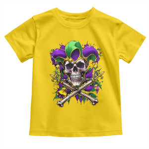 Mardi Gras Jester Skull Toddler T Shirt New Orleans Skeleton Beads TS10 Daisy Print Your Wear