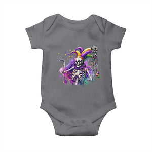 Mardi Gras Baby Onesie Jester Skeleton Skull Lovers TS10 Charcoal Print Your Wear