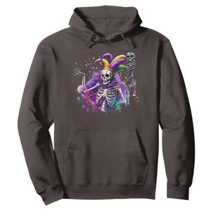 Mardi Gras Hoodie Jester Skeleton Skull Lovers TS10 Dark Chocolate Print Your Wear