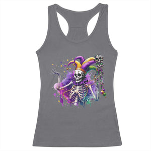 Mardi Gras Racerback Tank Top Jester Skeleton Skull Lovers TS10 Charcoal Print Your Wear
