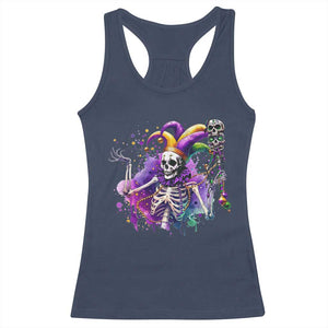 Mardi Gras Racerback Tank Top Jester Skeleton Skull Lovers TS10 Navy Print Your Wear