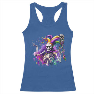 Mardi Gras Racerback Tank Top Jester Skeleton Skull Lovers TS10 Royal Blue Print Your Wear