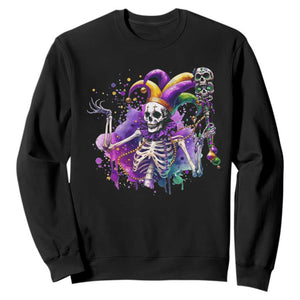 Mardi Gras Sweatshirt Jester Skeleton Skull Lovers TS10 Black Print Your Wear