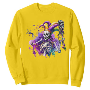 Mardi Gras Sweatshirt Jester Skeleton Skull Lovers TS10 Daisy Print Your Wear