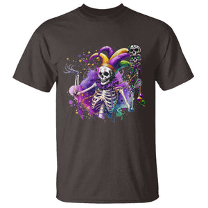 Mardi Gras T Shirt Jester Skeleton Skull Lovers TS10 Dark Chocolate Print Your Wear
