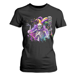 Mardi Gras T Shirt For Women Jester Skeleton Skull Lovers TS10 Black Print Your Wear
