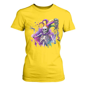 Mardi Gras T Shirt For Women Jester Skeleton Skull Lovers TS10 Daisy Print Your Wear
