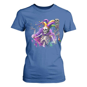 Mardi Gras T Shirt For Women Jester Skeleton Skull Lovers TS10 Royal Blue Print Your Wear