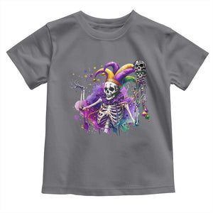 Mardi Gras Toddler T Shirt Jester Skeleton Skull Lovers TS10 Charcoal Print Your Wear