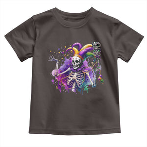 Mardi Gras Toddler T Shirt Jester Skeleton Skull Lovers TS10 Dark Chocolate Print Your Wear