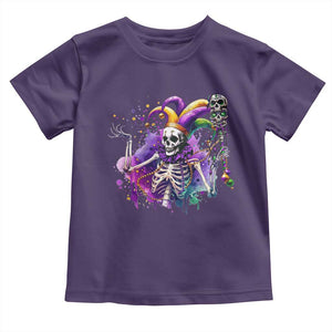 Mardi Gras Toddler T Shirt Jester Skeleton Skull Lovers TS10 Purple Print Your Wear